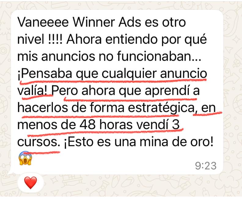Testimonio alumna Winner Ads